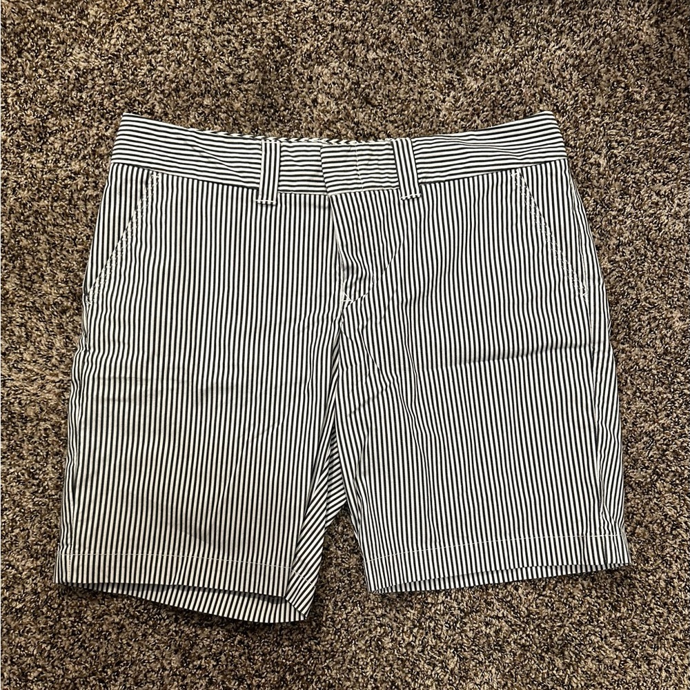 Tommy Hilfiger Black and White Striped Men's Shorts
